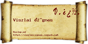 Viszlai Ágnes névjegykártya
