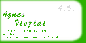 agnes viszlai business card